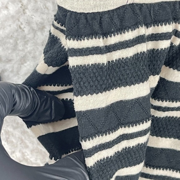 Madewell Black Tan Striped Skater Dress Womens‎ Sleeveless Pockets Size Small - Picture 9 of 12